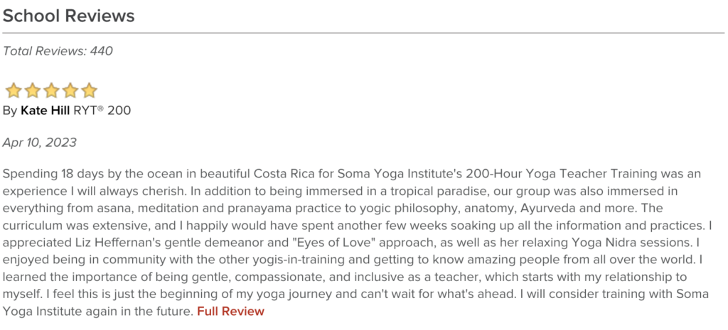 Best Reviewed Yoga Teacher Training Schools