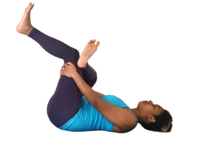 Yin Yoga Student in Figure 4 Pose