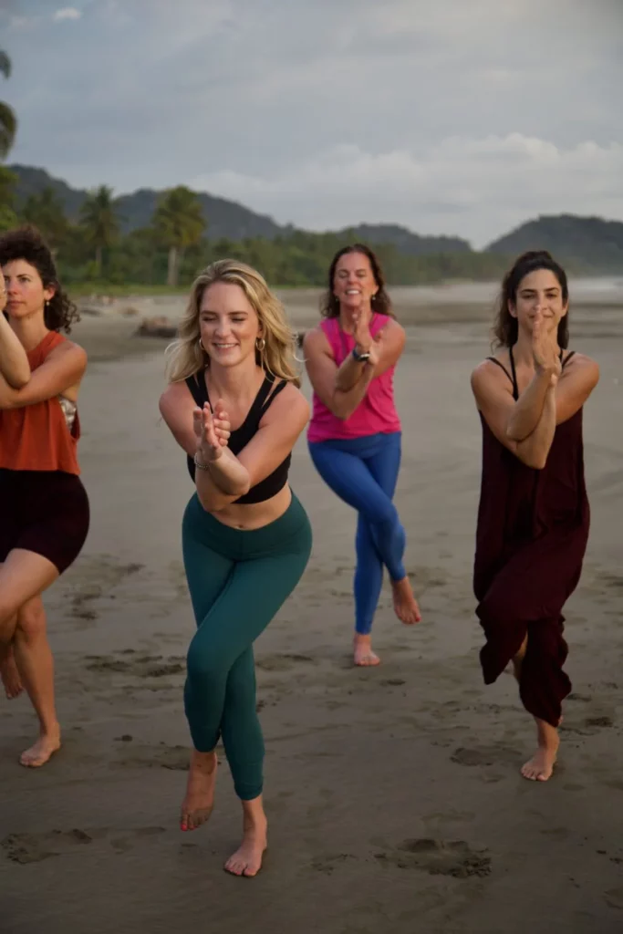 Yoga on sand in Costa Rica