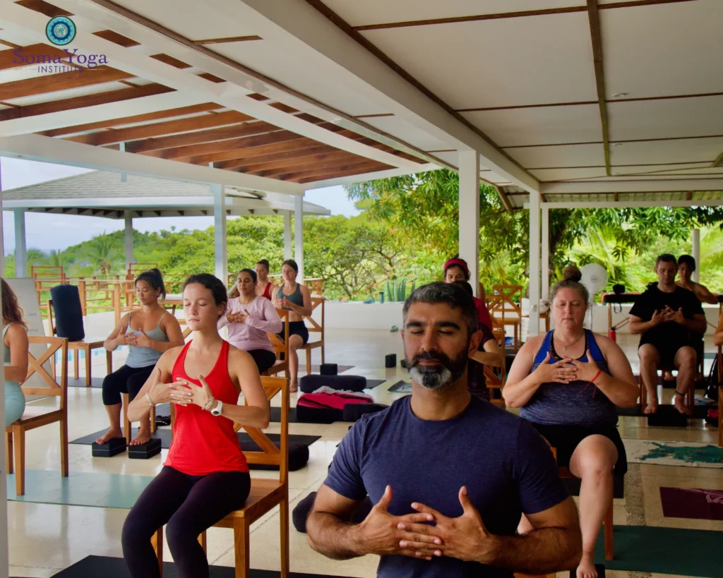Yoga teacher training adapts and teaches chair yoga